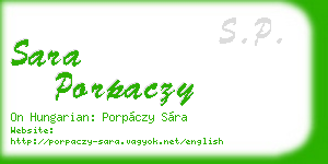 sara porpaczy business card