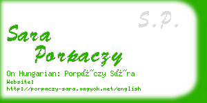 sara porpaczy business card